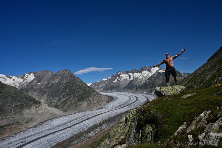 hiking around the Aletsch glacier, hiking men outdoor photo shootings